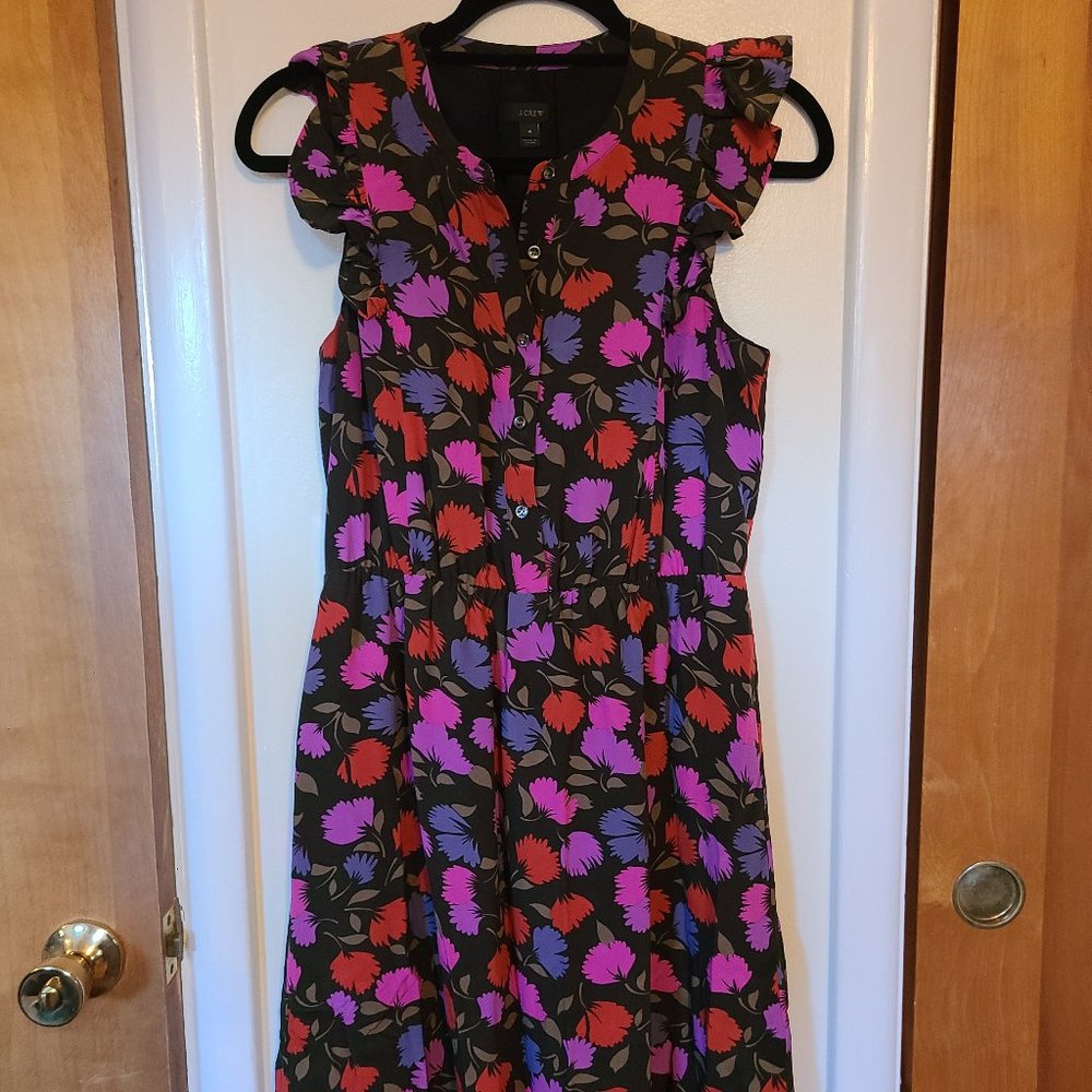 Floral 100% Silk Dress | 4 | J.Crew